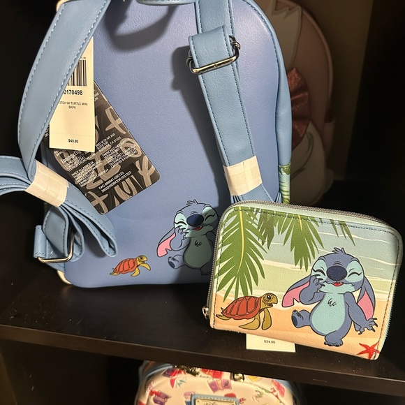 Stitch and turtle loungefly bag and wallet - Picture 2 of 2
